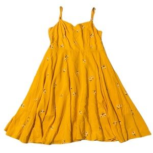 Old Navy Dress Cami Yellow Floral Spaghetti Strap